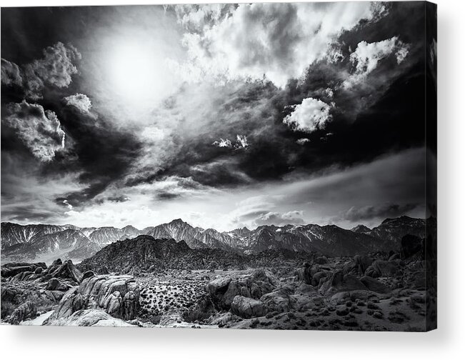 Alabama Hills Acrylic Print featuring the photograph Storm in the Alabama Hills by Jennifer Magallon
