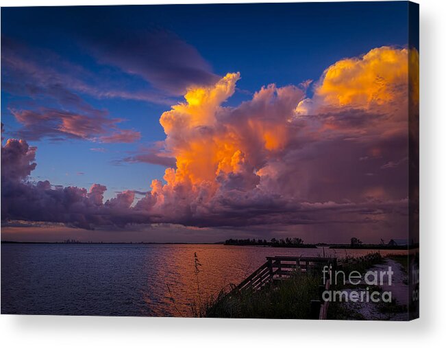 Thunder Storms Acrylic Print featuring the photograph Storm on Tampa by Marvin Spates