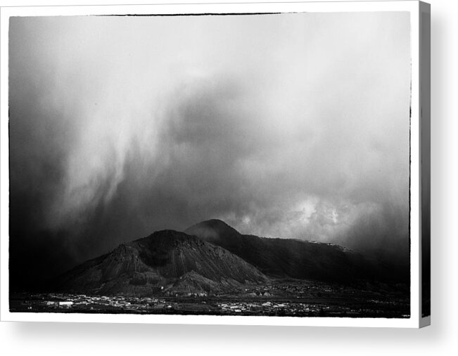 Film Noir Acrylic Print featuring the photograph Storm Over Mt Paul by Theresa Tahara