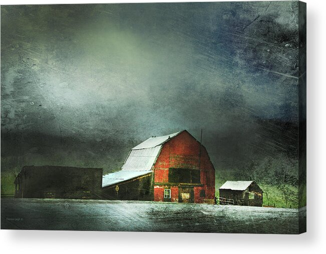 Red Barn Acrylic Print featuring the photograph Storm by Theresa Tahara