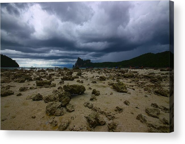 Thailand Acrylic Print featuring the photograph Stormy Beach by FireFlux Studios