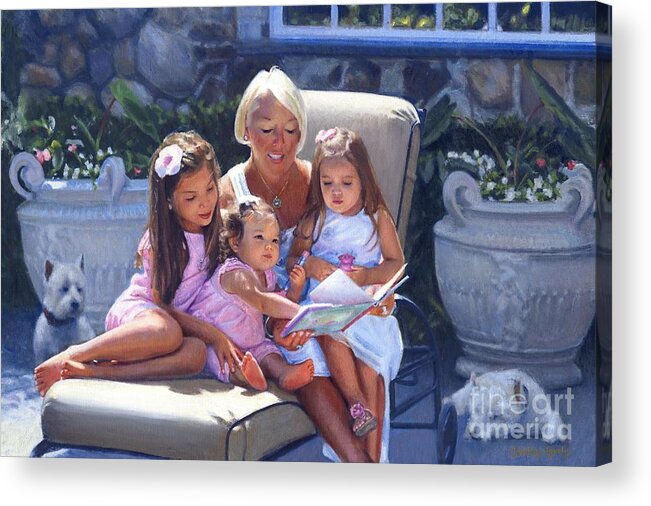 Mimi Acrylic Print featuring the painting Storytime with Mimi by Candace Lovely