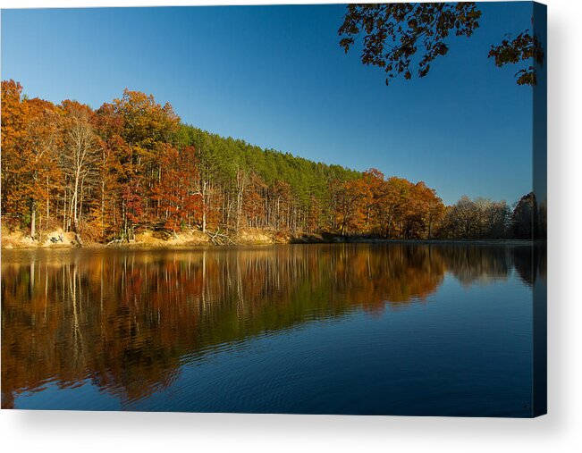 Indiana Acrylic Print featuring the photograph Strahl Lake - Brown County State Park by Ron Pate