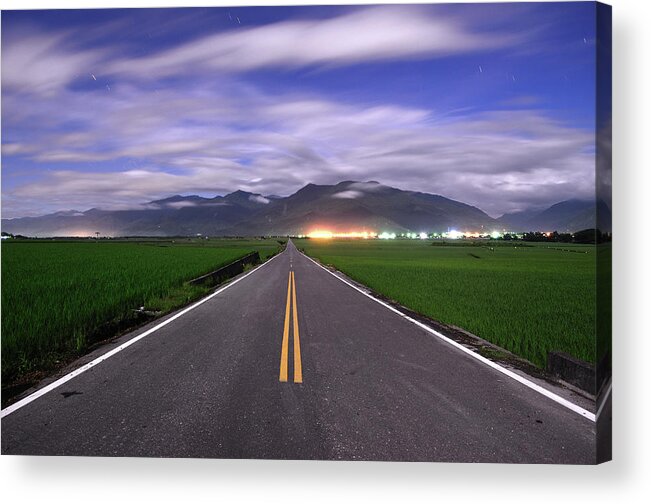 Tranquility Acrylic Print featuring the photograph Straight Road by Maxchu