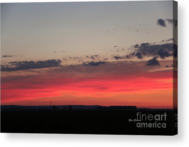 Red Clouds Acrylic Print featuring the photograph Streak of red cloud by Yumi Johnson