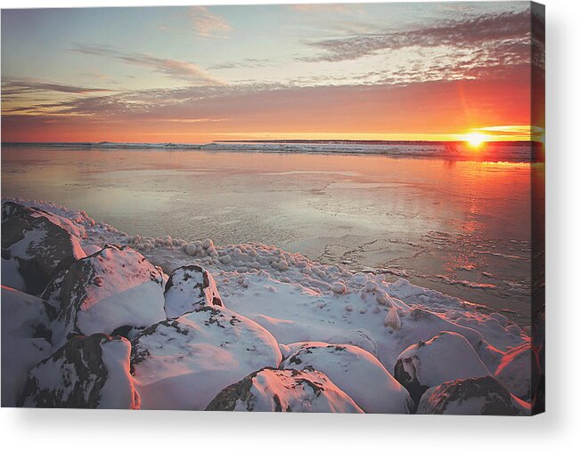 Subzero Acrylic Print featuring the photograph Subzero Sunrise by Carrie Ann Grippo-Pike