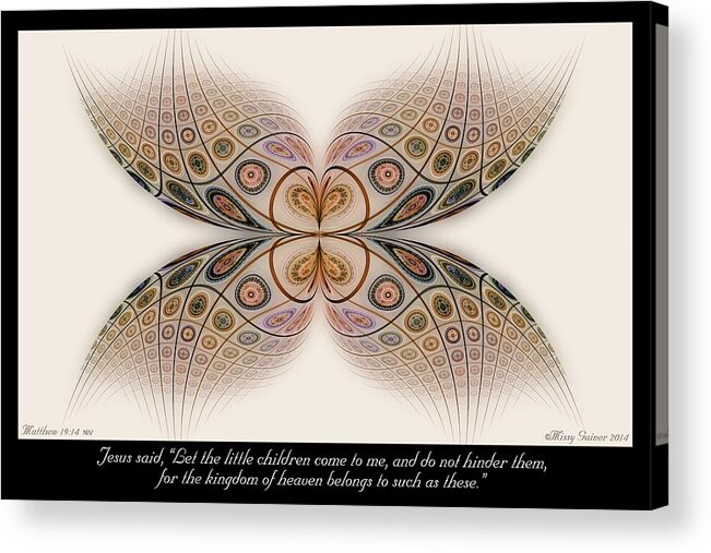 Fractal Acrylic Print featuring the digital art Such As These by Missy Gainer