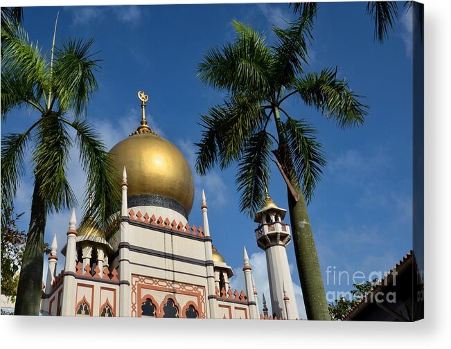 Sultan Acrylic Print featuring the photograph Sultan Masjid mosque Singapore by Imran Ahmed