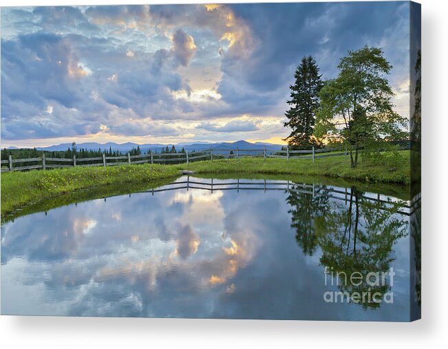 Summer Acrylic Print featuring the photograph Summer Pond Reflection by Alan L Graham
