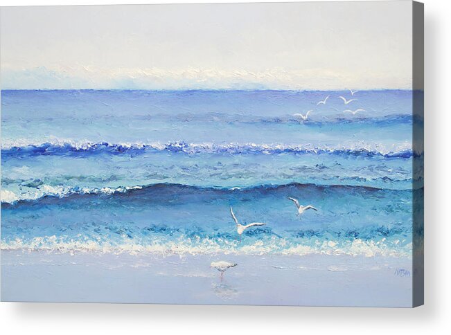Ocean Acrylic Print featuring the painting Summer Seascape by Jan Matson