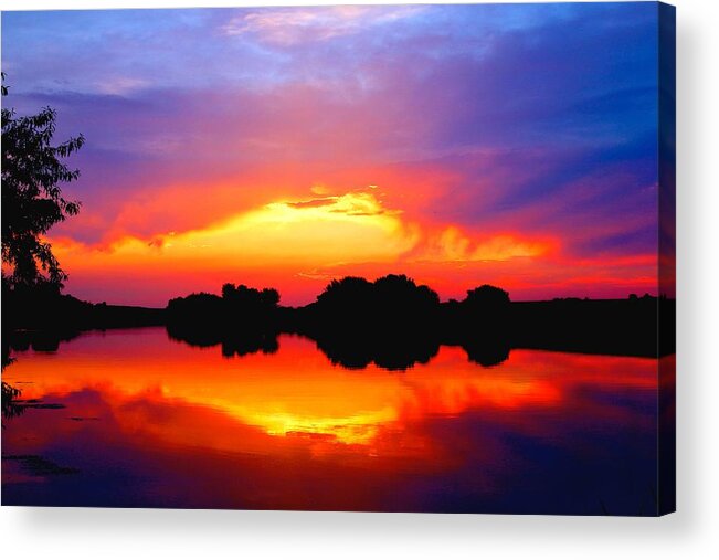 Sunset Acrylic Print featuring the photograph Summer Sunset by Lynn Hopwood