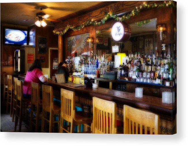 Red Acrylic Print featuring the photograph Sumneytown Bar by Hugh Smith