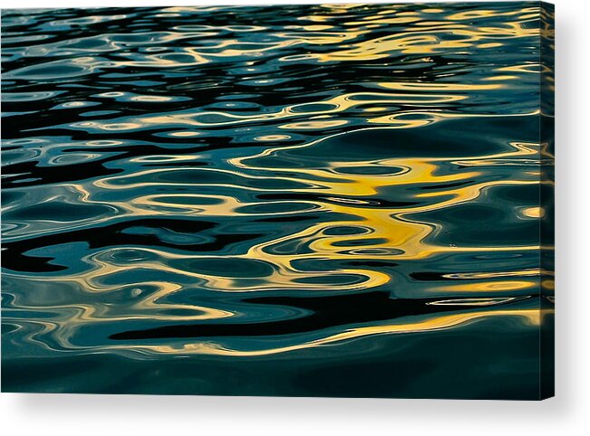 Water; Abstract; Sun; Design; Lake; Colours; Photo; Evening; Sunset Acrylic Print featuring the photograph Sun Spill by Stella Marin