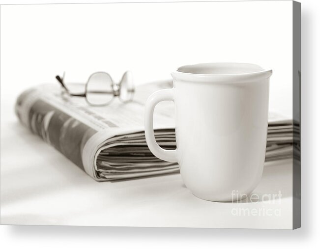 Newspaper Acrylic Print featuring the photograph Sunday Morning by Olivier Le Queinec