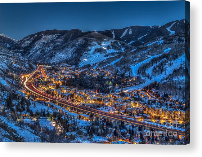 Gore Range Acrylic Print featuring the photograph Sundown in the Vail by Franz Zarda