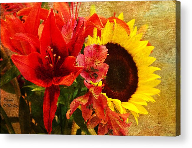 Sunflowers Acrylic Print featuring the photograph Sunflower Bouquet by Sandi OReilly