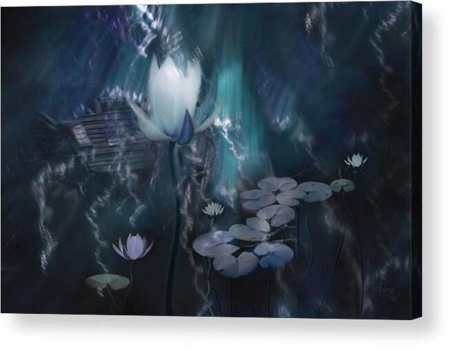 Underwater Acrylic Print featuring the photograph Sunken Waterlilies by Adria Trail