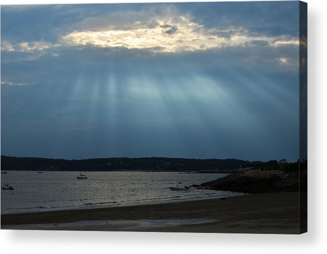 Niles Acrylic Print featuring the photograph Sunrays over Niles beach by Toby McGuire