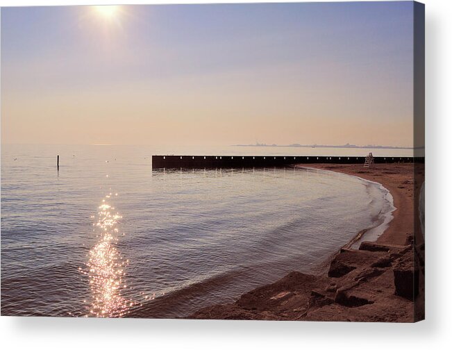 Tranquility Acrylic Print featuring the photograph Sunrise Above Calumet Park Beach by Bruce Leighty