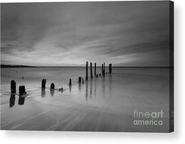 Milky Way Mike Acrylic Print featuring the photograph Sunrise At Deal BW by Michael Ver Sprill