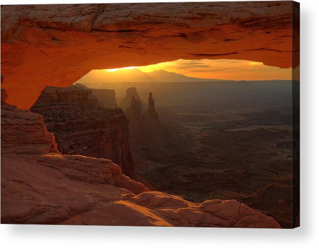 Nature Acrylic Print featuring the photograph Sunrise at Mesa Arch 2 by Alan Ley