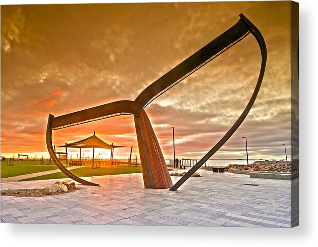 Whale Acrylic Print featuring the photograph Sunrise at the Whale Tail by Sally Nevin