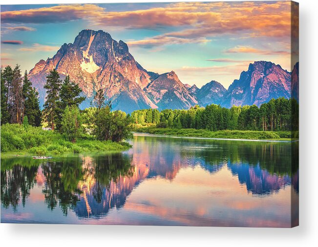 Water's Edge Acrylic Print featuring the photograph Sunrise On The Snake River by Dean Fikar