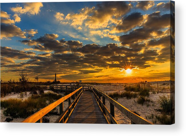 Fire Island Acrylic Print featuring the photograph Sunrise Over Kismet by Sean Mills