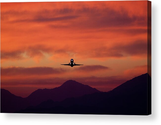 Palm Springs Acrylic Print featuring the photograph Sunrise Takeoff by John Daly