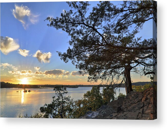 Sunset Acrylic Print featuring the photograph Sunset at Cadron Settlement Park - Conway - Arkansas by Jason Politte
