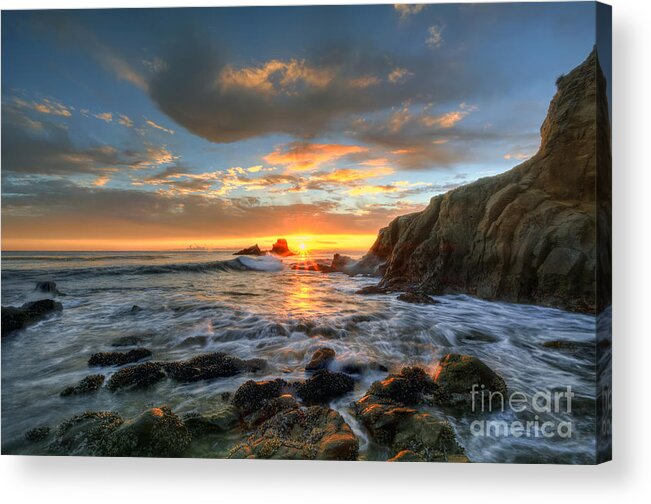 Sunset Acrylic Print featuring the photograph Sunset At Crescent Bay Beach by Eddie Yerkish
