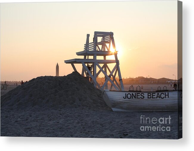 Sunset At Jones Beach Acrylic Print featuring the photograph Sunset at Jones Beach by John Telfer