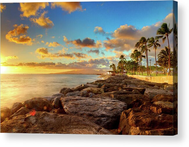 Scenics Acrylic Print featuring the photograph Sunset At Kakaako, Oahu by Anna Gorin