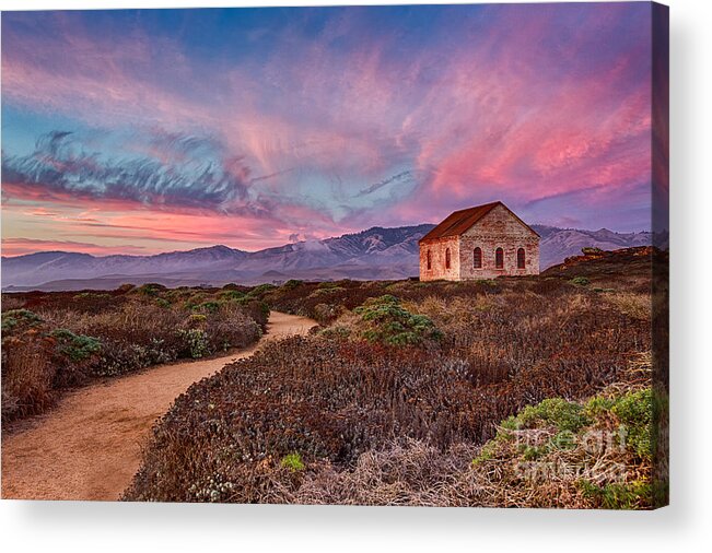 Sunset Acrylic Print featuring the photograph Sunset At Piedras Blancas by Mimi Ditchie