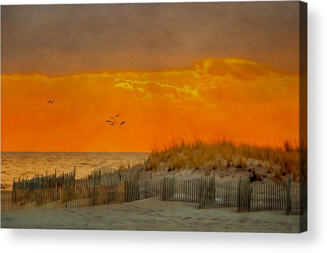 Beach Acrylic Print featuring the photograph Sunset At Robert Moses Park by Cathy Kovarik