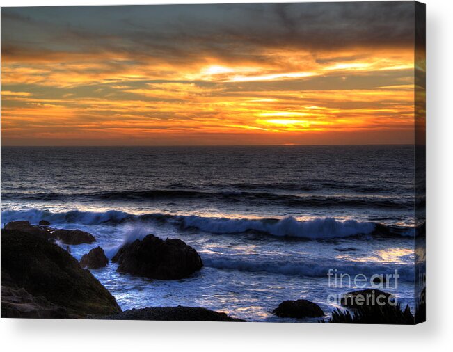 Sunset Acrylic Print featuring the photograph Sunset At The Head by Paul Gillham