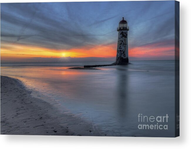 Lighthouse Acrylic Print featuring the photograph Sunset at the Lighthouse v3 by Ian Mitchell