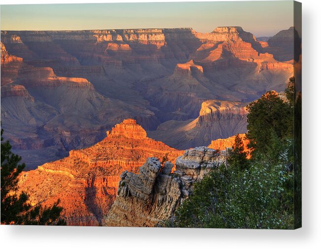 Grand Canyon Acrylic Print featuring the photograph Sunset at Yaki Point by Alan Vance Ley