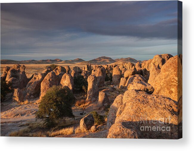 Geological Formations Acrylic Print featuring the photograph Sunset City of Rocks by Martin Konopacki