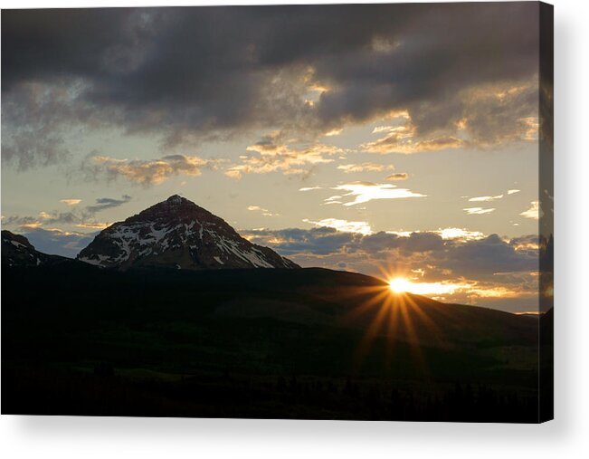 Glacier National Park Acrylic Print featuring the photograph Sunset east of Glacier by Daniel Woodrum