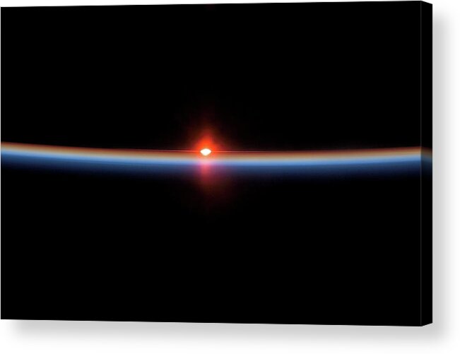 Sun Acrylic Print featuring the photograph Sunset From Earth Orbit by Nasa/science Photo Library