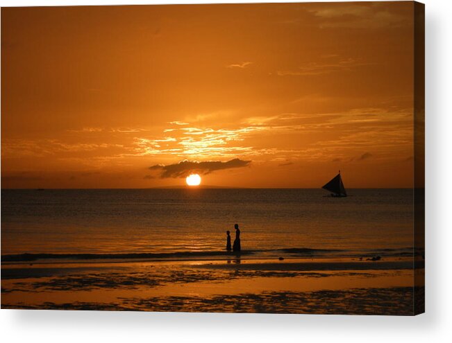 Sunset Acrylic Print featuring the photograph Sunset in Boracay by Victoria Lakes
