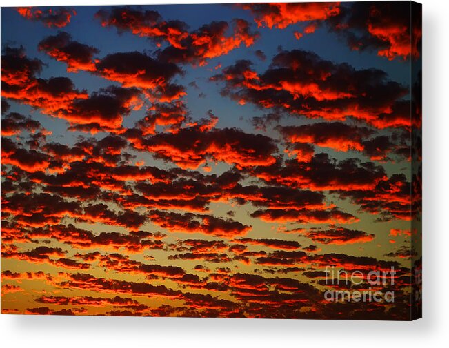 Sunset In The Clouds Acrylic Print featuring the photograph Sunset in the Clouds by Mariola Bitner