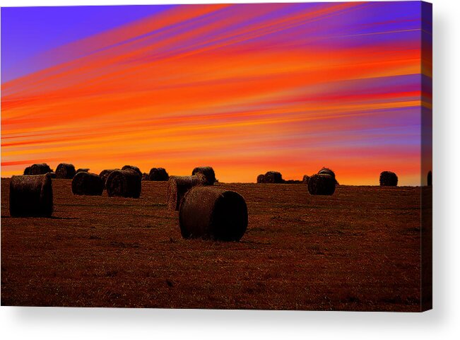 Night Photographs Acrylic Print featuring the photograph Sunset Lines by Mihai Medves