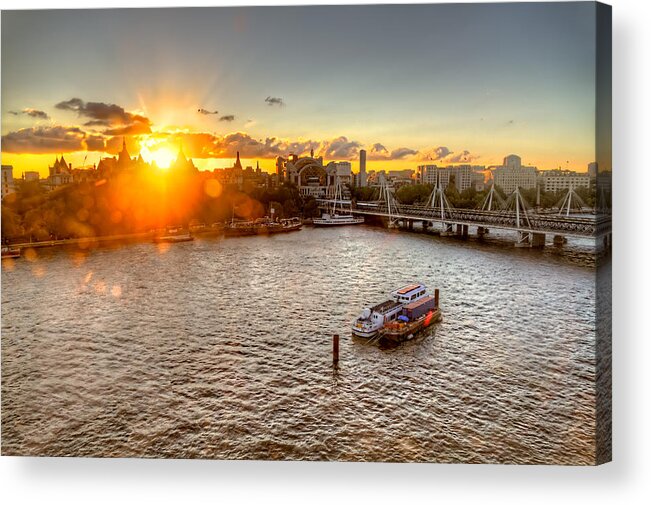 Tim Stanley Acrylic Print featuring the photograph Sunset on the Thames by Tim Stanley