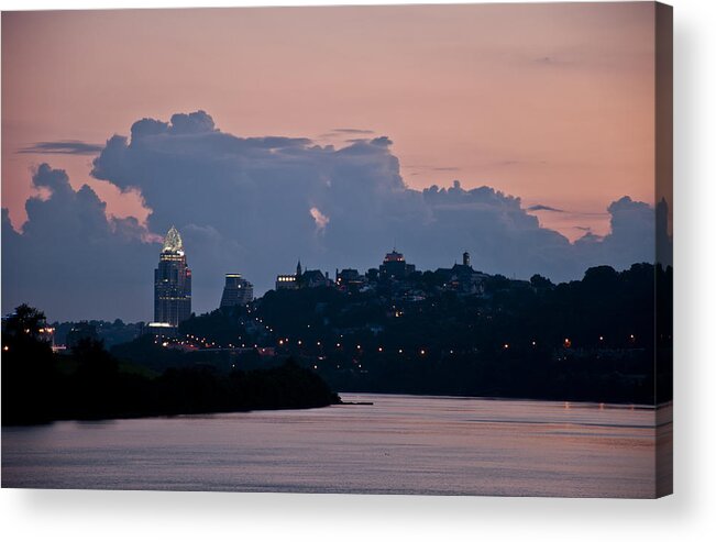 Cincinnati Acrylic Print featuring the photograph Sunset Over Cincinnati by Russell Todd
