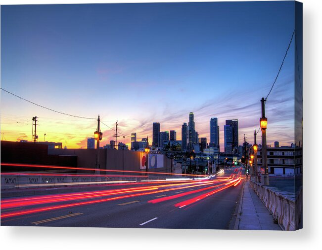 Downtown District Acrylic Print featuring the photograph Sunset Over Downtown by Shabdro Photo