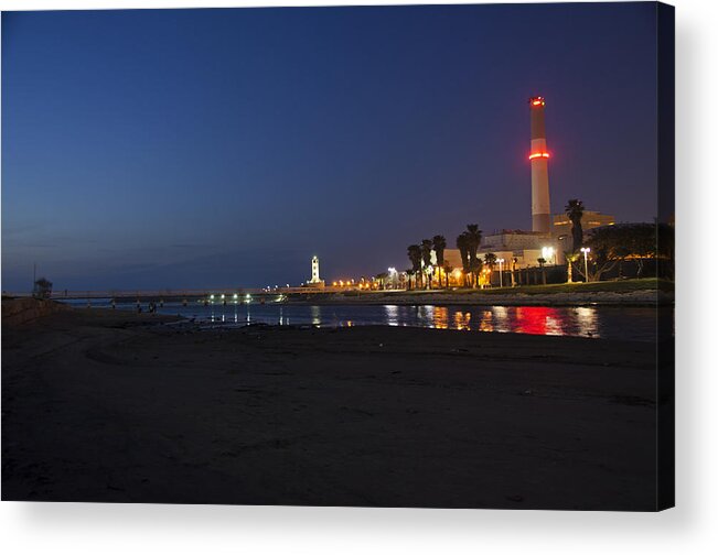 Sunset Acrylic Print featuring the photograph Sunset over Riding station Tel Aviv - 1 by Dubi Roman