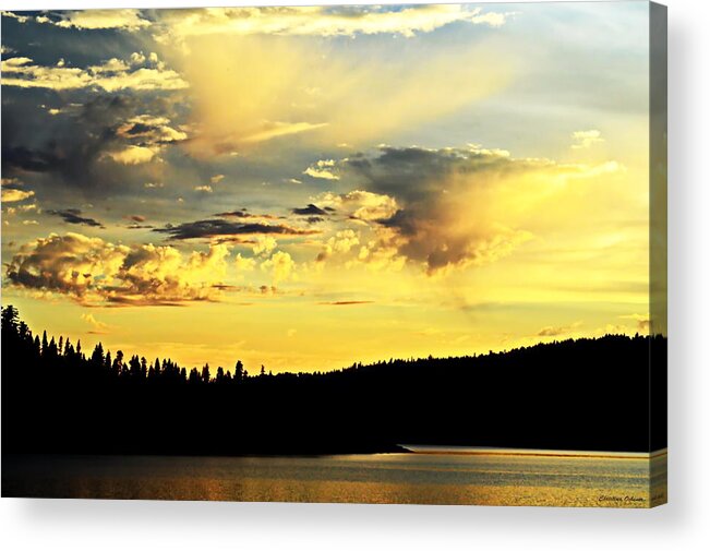 Plumas National Forest Acrylic Print featuring the photograph Sunset Over the Lake by Christina Ochsner