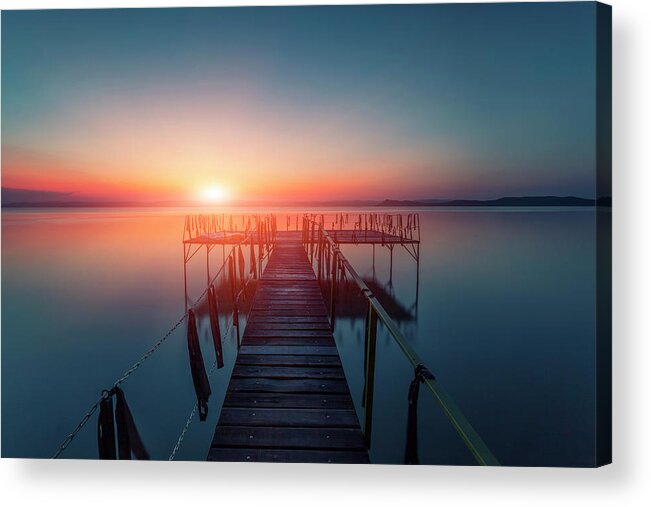 Scenics Acrylic Print featuring the photograph Sunset Over Water by Focusstock